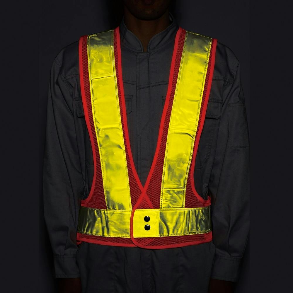 反射安全ベスト オレンジ×イエロー | 作業工具・作業用品・作業収納