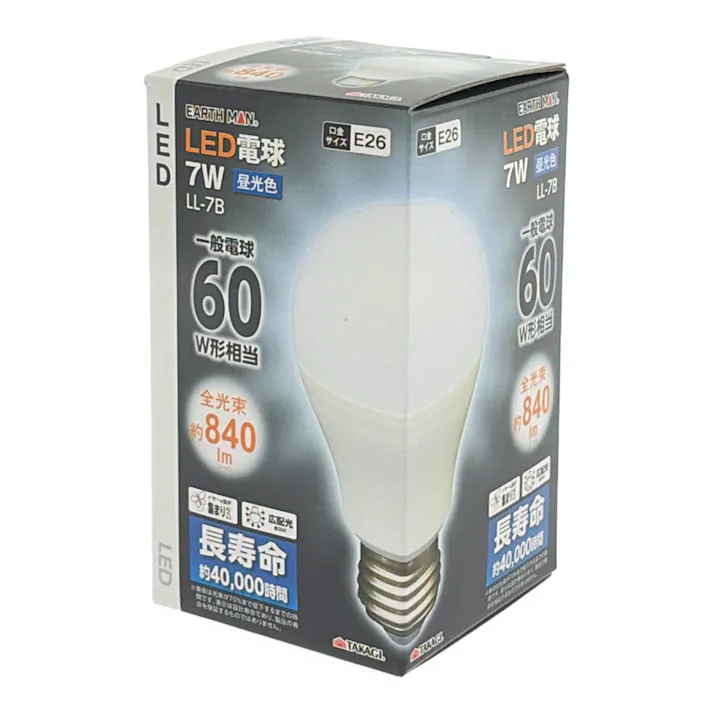 EARTH MAN LED電球 7W 昼光色 LL-7A