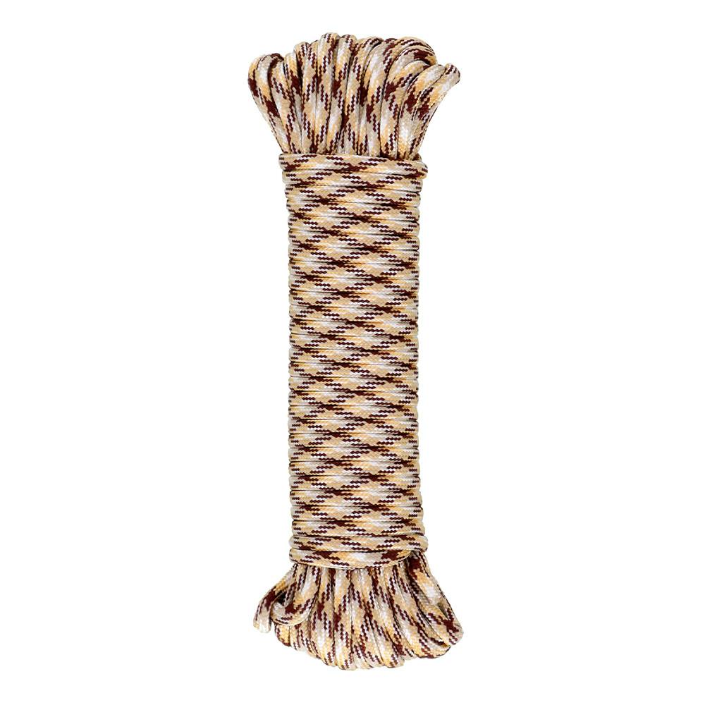 足場やガイコウ向きです、バラ売りしません KANUCHI パラメイトロープ ブラウン＆ホワイト φ4mm×15m | キャンプ