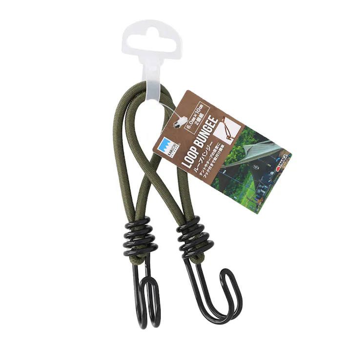 KANUCHI LOOP BUNGEE ループバンジー オリーブドラブグリーン 6mm×100mm 2個