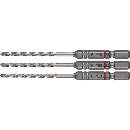 ベッセル 磁器タイル用ドリル APD 3本組 ドリル径:3.5mm 有効長:45mm APD3S-3.5 コンクリートドリル(6.35六角軸) ベッセル 磁器タイル用ドリル APD 3本組 ドリル径:3.5mm 有効長:45mm APD3S-3.5 コンクリートドリル(6.35六角軸)