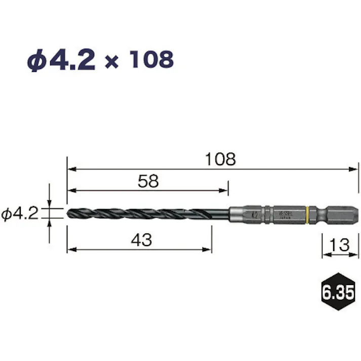 【CAINZ-DASH】ベッセル クッションドリル(鉄工用)3本組 Φ4.2 全長108mm AMD3S-4.2【別送品】