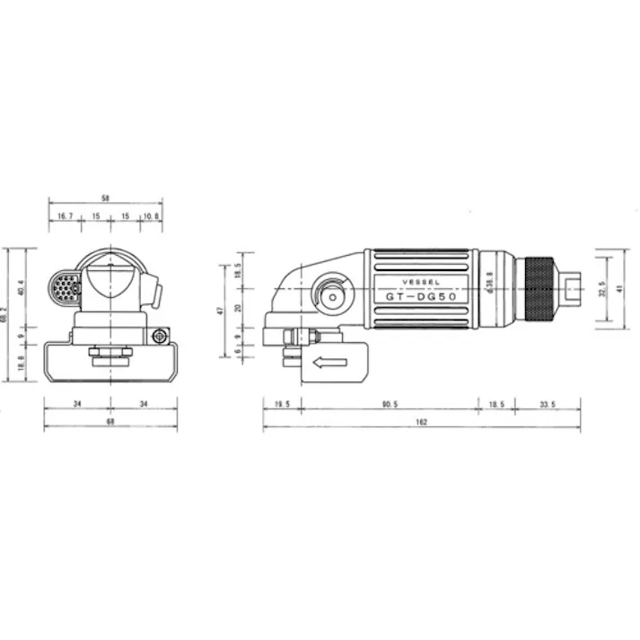 【CAINZ-DASH】ベッセル エアーディスクグラインダー No.GT-DG50 GT-DG50【別送品】