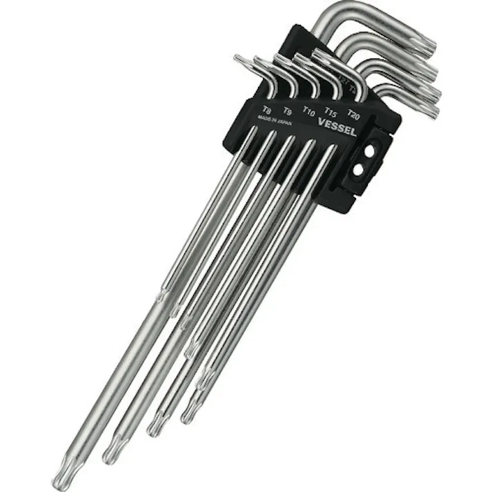 【CAINZ-DASH】ベッセル ボールエンドトルクスレンチ 9本組 T8、T9、T10、T15、T20、T25、T27、T30、T40 8509BTX【別送品】