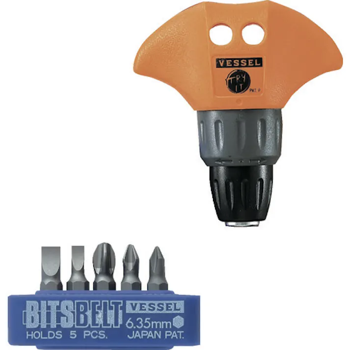 【CAINZ-DASH】ベッセル T型ラチェットドライバーセット No.TD-80(ビット5本組) TD-80【別送品】