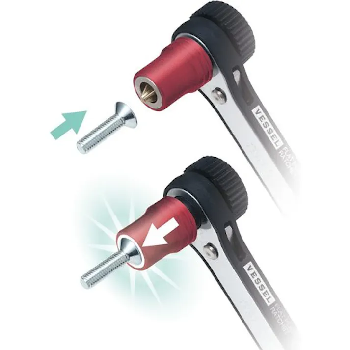 【CAINZ-DASH】ベッセル 板ラチェットビスキャッチ No.TD-73MC(ビット10本組) TD-73MC【別送品】