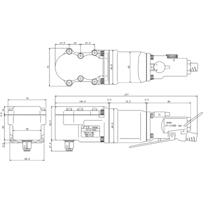 【CAINZ-DASH】ベッセル コーナーインパクトレンチ GT-C1400 能力ボルト径14mm GT-C1400【別送品】