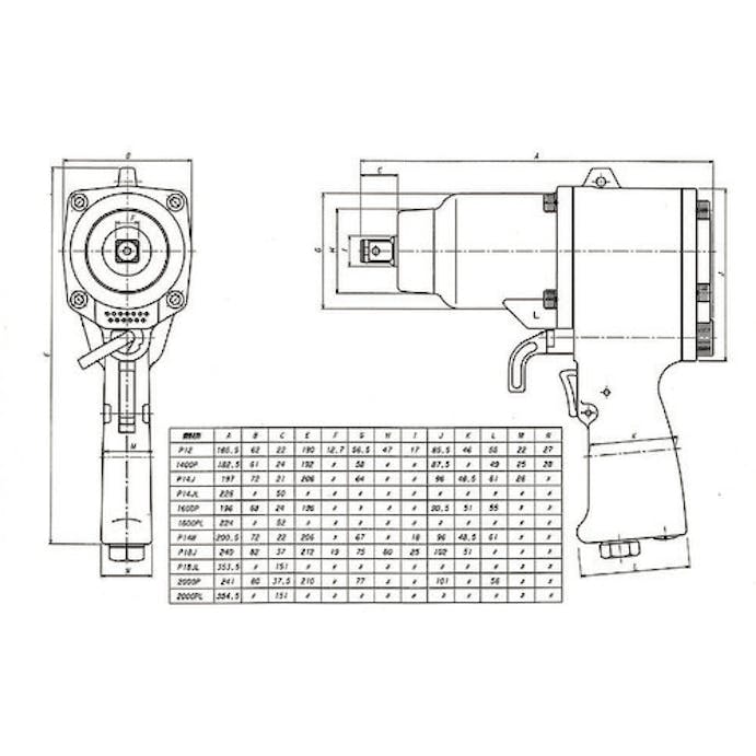 【CAINZ-DASH】ベッセル エアーインパクトレンチ　ＧＴ１４００Ｐ GT-1400P【別送品】