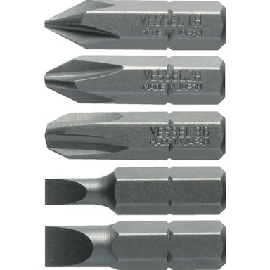 【CAINZ-DASH】ベッセル ドライバービットセット　Ｎｏ．Ｂ３３（５本　ホルダー付き）【別送品】