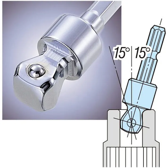 【CAINZ-DASH】ベッセル 首振りソケットアダプターA20WSQ 差込角12.7mm A20WSQ4【別送品】