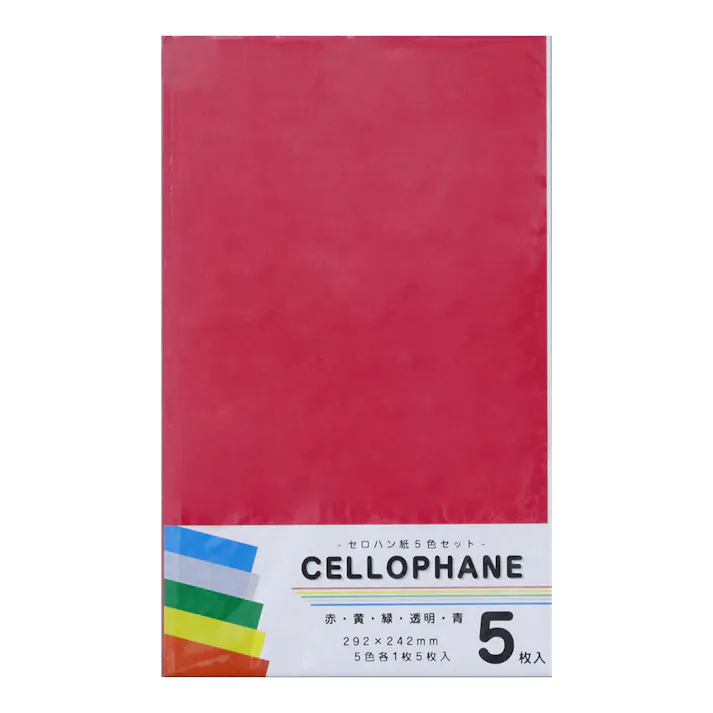 セロハン紙 5色セット 二つ折 292×242mm 5枚入