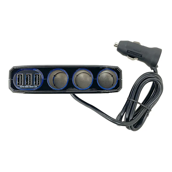 カシムラ 3連セパレートソケット 3リバーシブルUSB自動判定 7.2A KX-220