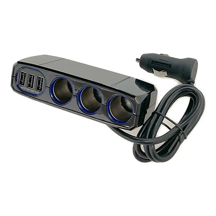 カシムラ 3連セパレートソケット 3リバーシブルUSB自動判定 7.2A KX-220