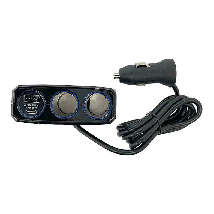 カシムラ 2連セパレートソケット PD20W リバーシブルUSB自動判定 KX-232