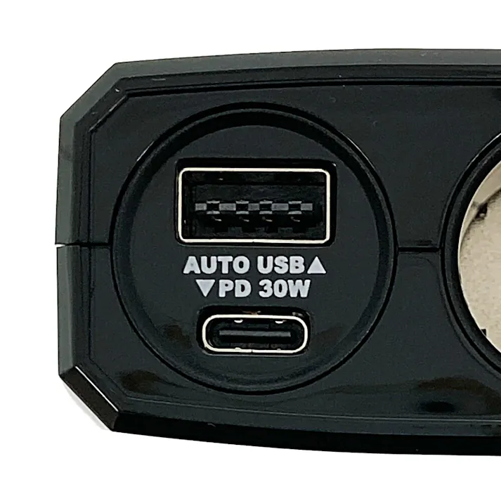 カシムラ 2連ダイレクトソケット PD30W/リバーシブルUSB自動判定 KX-246