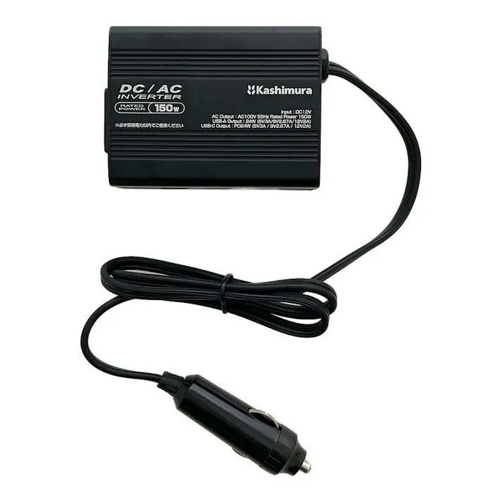 カシムラDC/ACインバーター150W + USB-A/USB-C KD-262