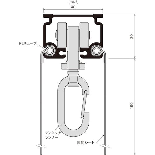 CAINZ-DASH】岡田装飾金物 カーテンレール Ｄ４０隙間シートレール２ｍ