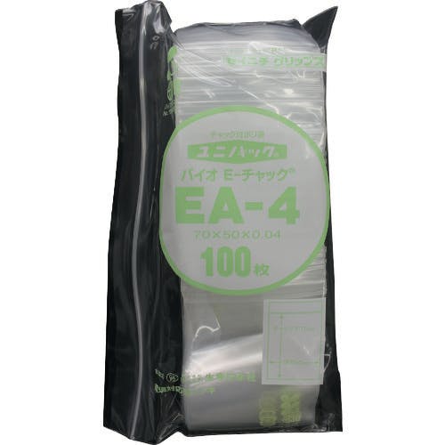 生産日本社 「ユニパック」バイオEチャック規格品(チャック付ポリエチレン袋) EA-4 70×50×0.04 EA-4-100 ポリ袋 生産日本社 「ユニパック」バイオEチャック規格品(チャック付ポリエチレン袋) EA-4 70×50×0.04 EA-4-100 ポリ袋