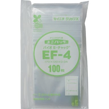 【CAINZ-DASH】生産日本社 「ユニパック」バイオＥチャック規格品（チャック付ポリエチレン袋）　ＥＦ－４　１７０×１２０×０．０４ EF-4-100【別送品】