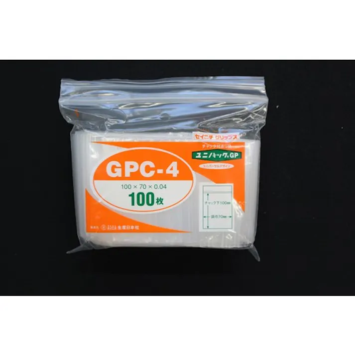 【CAINZ-DASH】生産日本社 チャック袋 「ユニパックGP」GP Cー4 100×70×0.04 GP C-4【別送品】