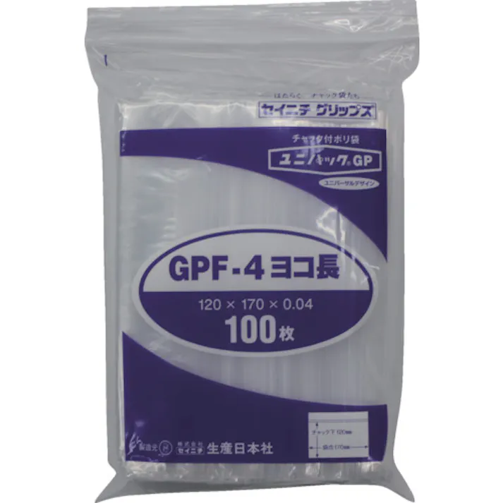 【CAINZ-DASH】生産日本社 「ユニパックGP」F-4 ヨコ長 120×170×0.04 100枚 GP F-4 YOKONAGA【別送品】