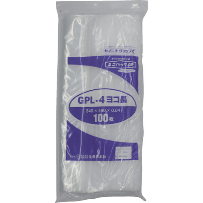 【CAINZ-DASH】生産日本社 「ユニパックGP」L-4 ヨコ長 340×480×0.04 100枚 GP L-4 YOKONAGA【別送品】