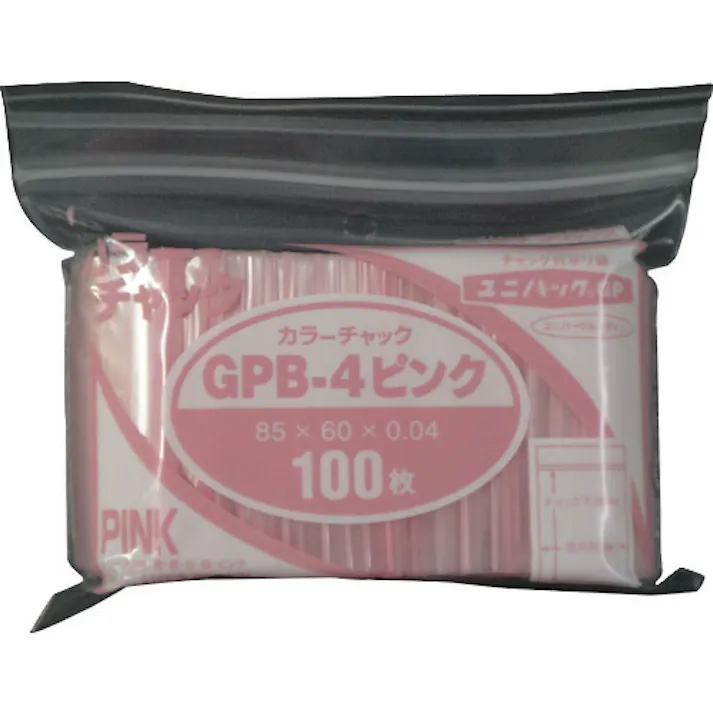 【CAINZ-DASH】生産日本社 ユニパック GP B‐4 カラーチャック ピンク GP B-4 COLOR CHAKKU PINK【別送品】