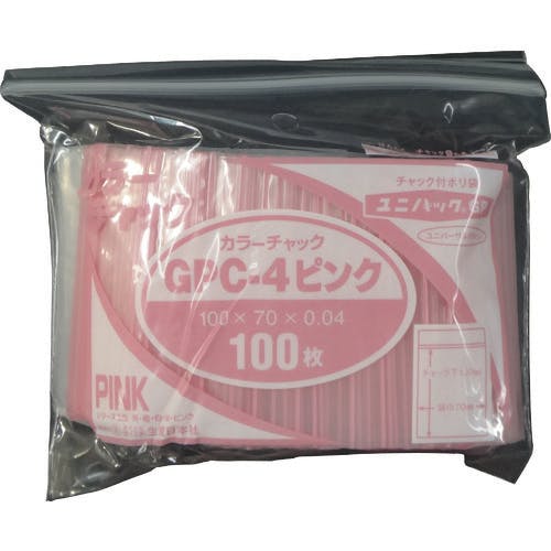 生産日本社 ユニパック GP C‐4 カラーチャック ピンク GP C-4 COLOR CHAKKU PINK チャック付ポリ袋 生産日本社 ユニパック GP C‐4 カラーチャック ピンク GP C-4 COLOR CHAKKU PINK チャック付ポリ袋