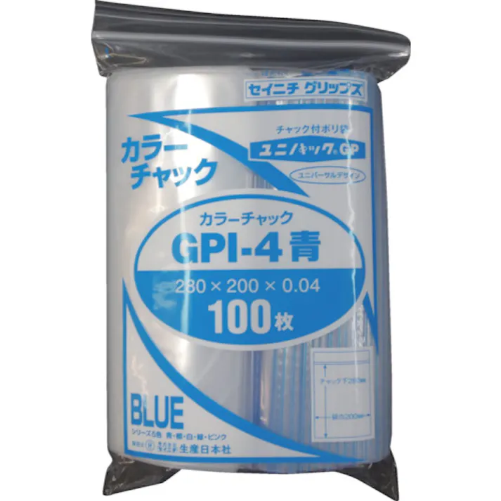 【CAINZ-DASH】生産日本社 ユニパック GP I‐4 カラーチャック アオ GP I-4 COLOR CHAKKU AO【別送品】