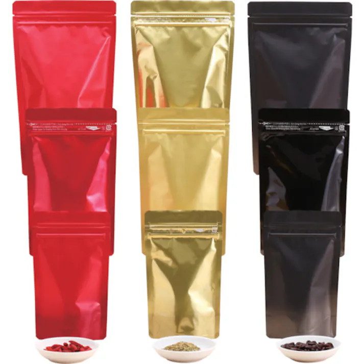 【CAINZ-DASH】生産日本社 「ラミジップ」 アルミカラースタンドタイプ 黒 130×100+30 (50枚入) AL-1013BK【別送品】