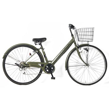 【自転車】《サイモト自転車》20年モデル ダカラットノーベルシティ27 6SPD LEDオートライト カーキ(販売終了)