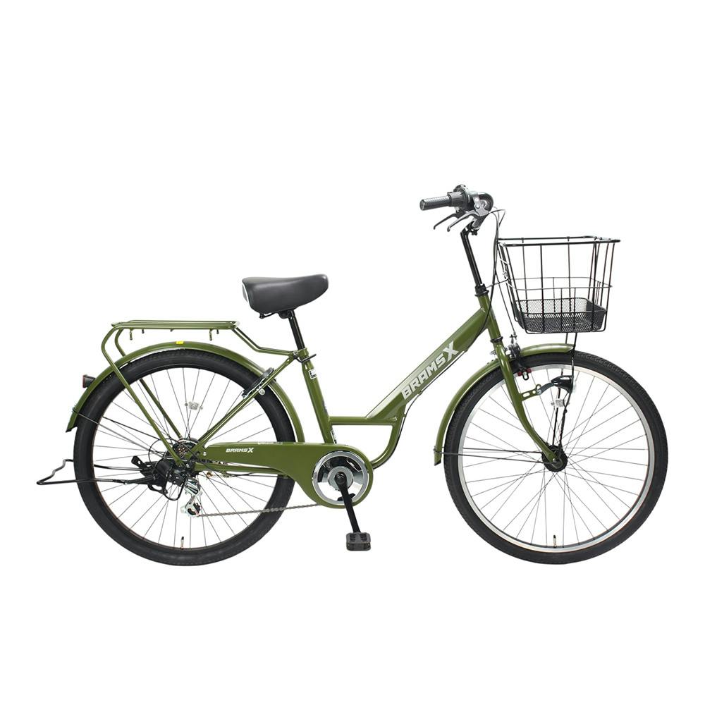 【自転車】ブラムスX 266 軽快 BAA-H 26インチ 外装6段 マットカーキ
