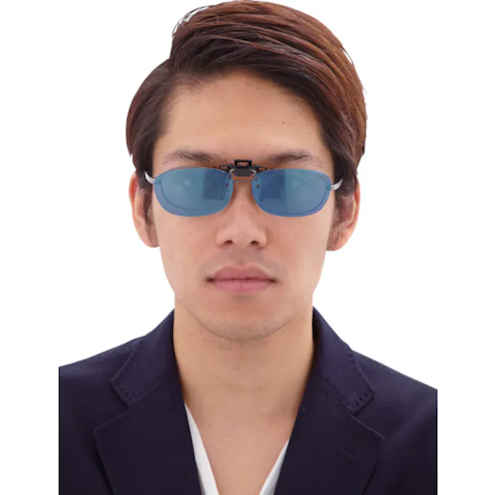 【CAINZ-DASH】アックス 偏光クリップオングラス AS-7P ブルー AS-7P BU【別送品】