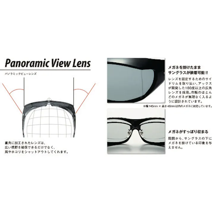 【CAINZ-DASH】アックス 偏光オーバーグラス SG-605P ブラック SG-605P BK【別送品】
