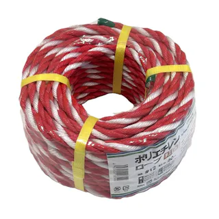 ポリエチレンロープ 紅白 #12 長さ20m