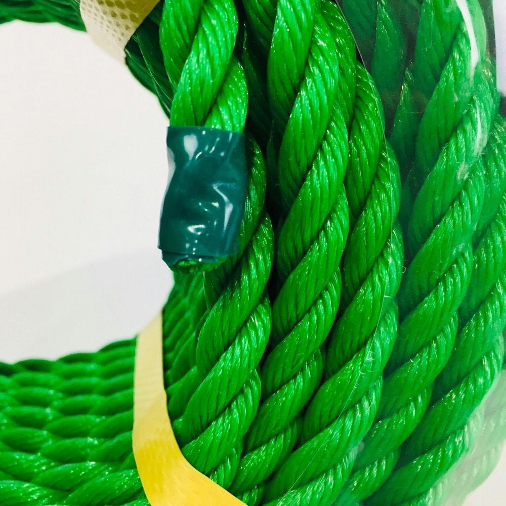 17353円 送料無料激安祭 ポリエステルスパンロープ 緑色 径１６ｍｍ 長さ５０メートル巻き