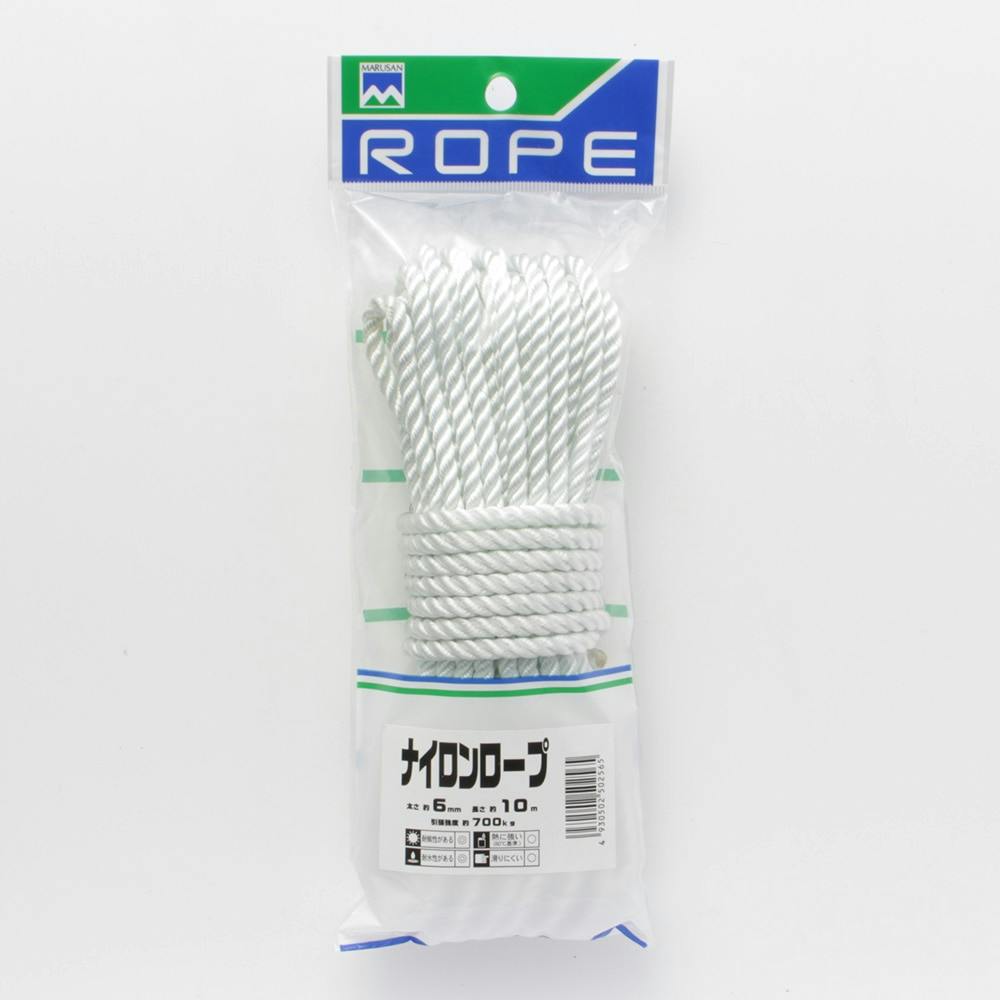 ナイロンロープ (約)径6mm×長さ10m ロープ・縄・結束用品 ナイロンロープ (約)径6mm×長さ10m ロープ・縄・結束用品