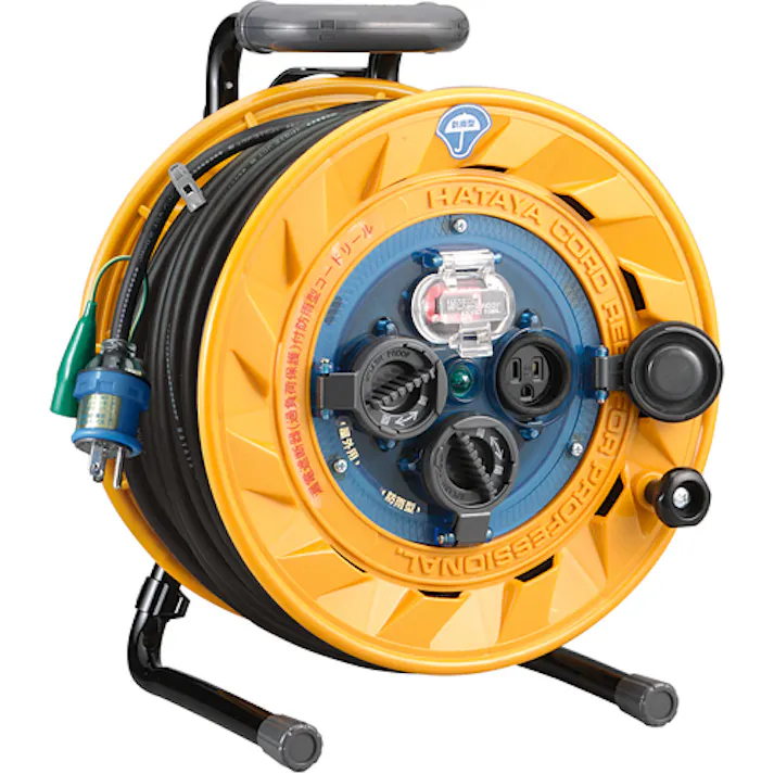 【CAINZ-DASH】ハタヤリミテッド 防雨型ブレーカーリール 50m アース付 BF-501K【別送品】