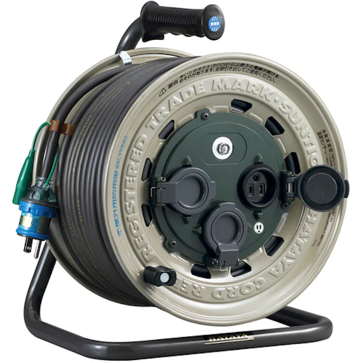 【CAINZ-DASH】ハタヤリミテッド 屋外用コードリール サンタイガーレインボーリール 単相100Vアース付 50m GX-501K【別送品】