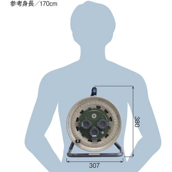 【CAINZ-DASH】ハタヤリミテッド 屋外用コードリール サンタイガーレインボーリール 単相100Vアース付 50m GX-501K【別送品】