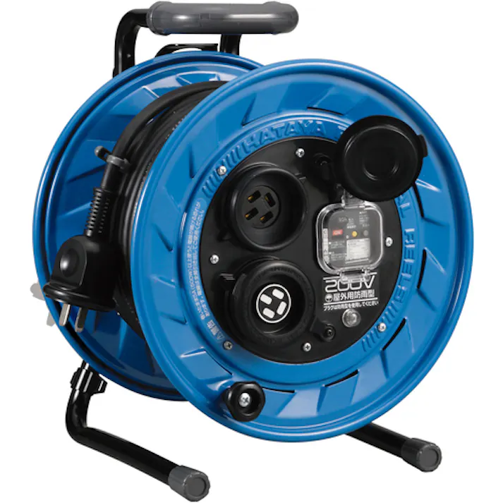 【CAINZ-DASH】ハタヤリミテッド 三相200V型屋外用コードリール 20m アース・ブレーカー付 BFS-202M【別送品】