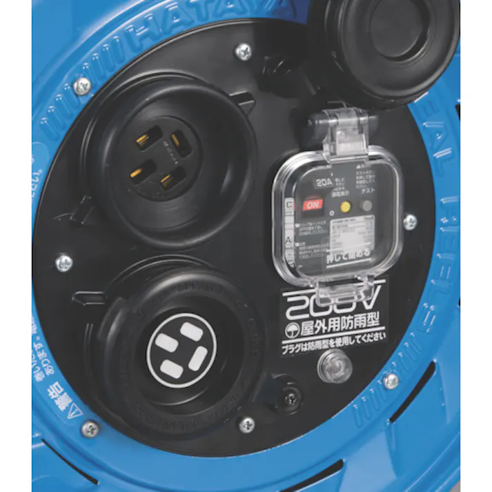 【CAINZ-DASH】ハタヤリミテッド 三相200V型屋外用コードリール 30m アース・ブレーカー付 BFS-302M【別送品】