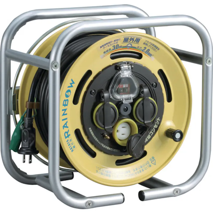 【CAINZ-DASH】ハタヤリミテッド 段積みリールケーブルタイプ 漏電遮断器付 接地付温度センサー付 DSBE-30KC【別送品】