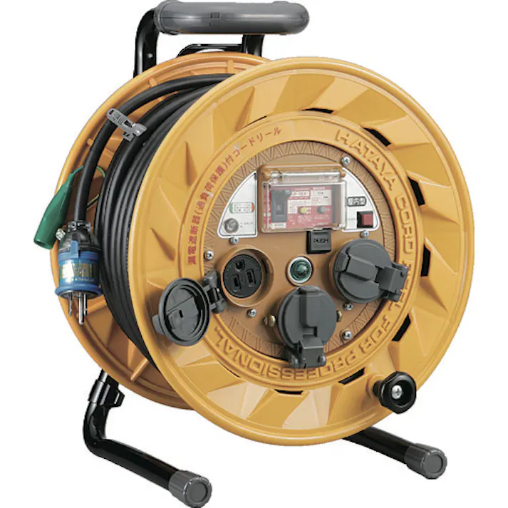 【CAINZ-DASH】ハタヤリミテッド BR型 単相100V型ブレーカーリール 30m 温度センサー・アースチェック付 TBR-301KG【別送品】