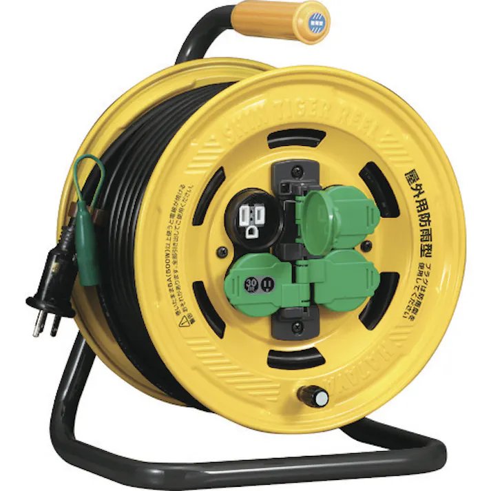 【CAINZ-DASH】ハタヤリミテッド シンタイガーレインボーリール 屋外用防雨型 漏電遮断器付 BA-30K【別送品】