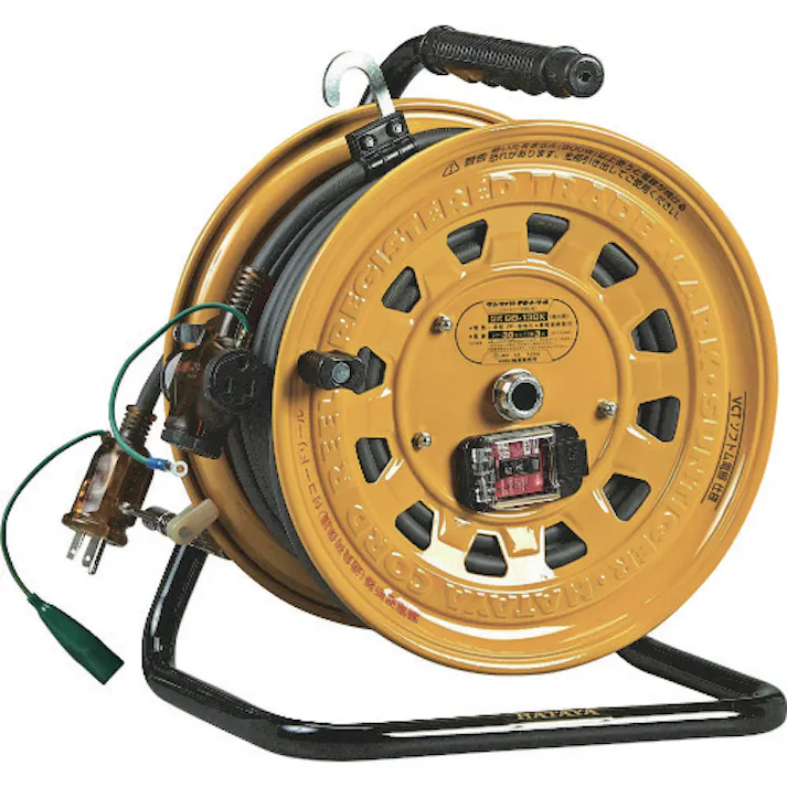 【CAINZ-DASH】ハタヤリミテッド 逆配電型ブレーカーコードリール サンタイガーテモートリール 単相100Vアース付30+3m GB-130K【別送品】