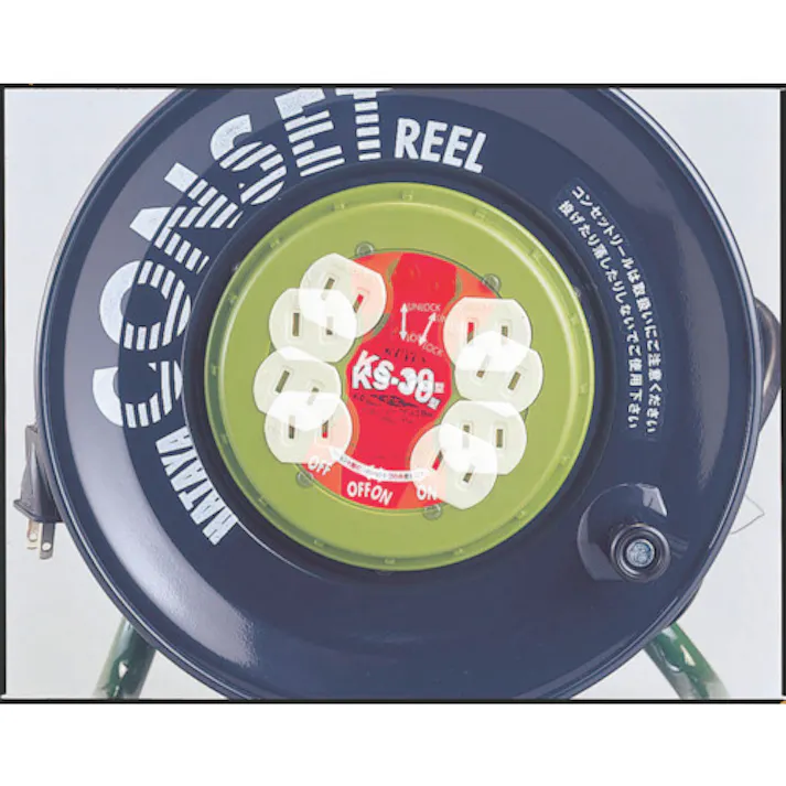 【CAINZ-DASH】ハタヤリミテッド コンセント盤固定型ブレーカーリール 単相100Vアース付 30m KB-30K【別送品】