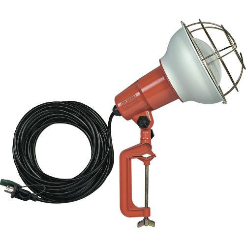 【CAINZ-DASH】ハタヤリミテッド 防雨型作業灯　リフレクターランプ３００Ｗ　１００Ｖ接地付１０ｍ　バイス付 RE-310K【別送品】