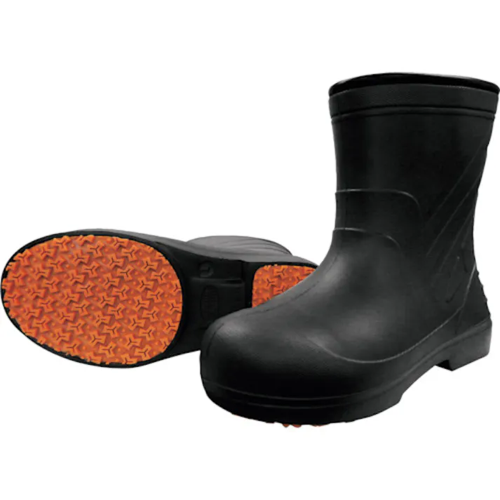 【CAINZ-DASH】喜多 柔らかいEVAラバー安全ショートブーツ KR7050 ブラック M(24.5~25.0) KR7050-BK-M【別送品】