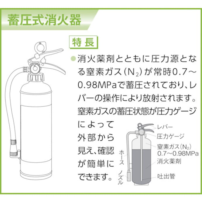 【CAINZ-DASH】ヤマトプロテック ＡＢＣ粉末消火器　１５型　蓄圧式 YA-15X【別送品】